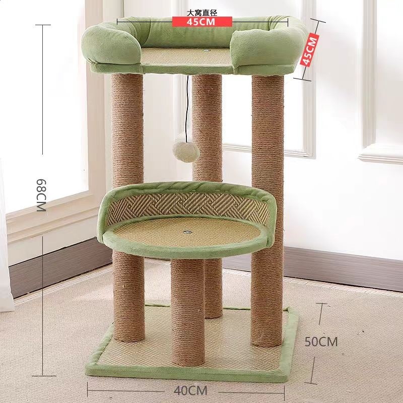 貓窩抓柱家用貓爬架貓抓板貓架子玩具貓樹小型貓咪一體太空艙劍麻-規格圖5
