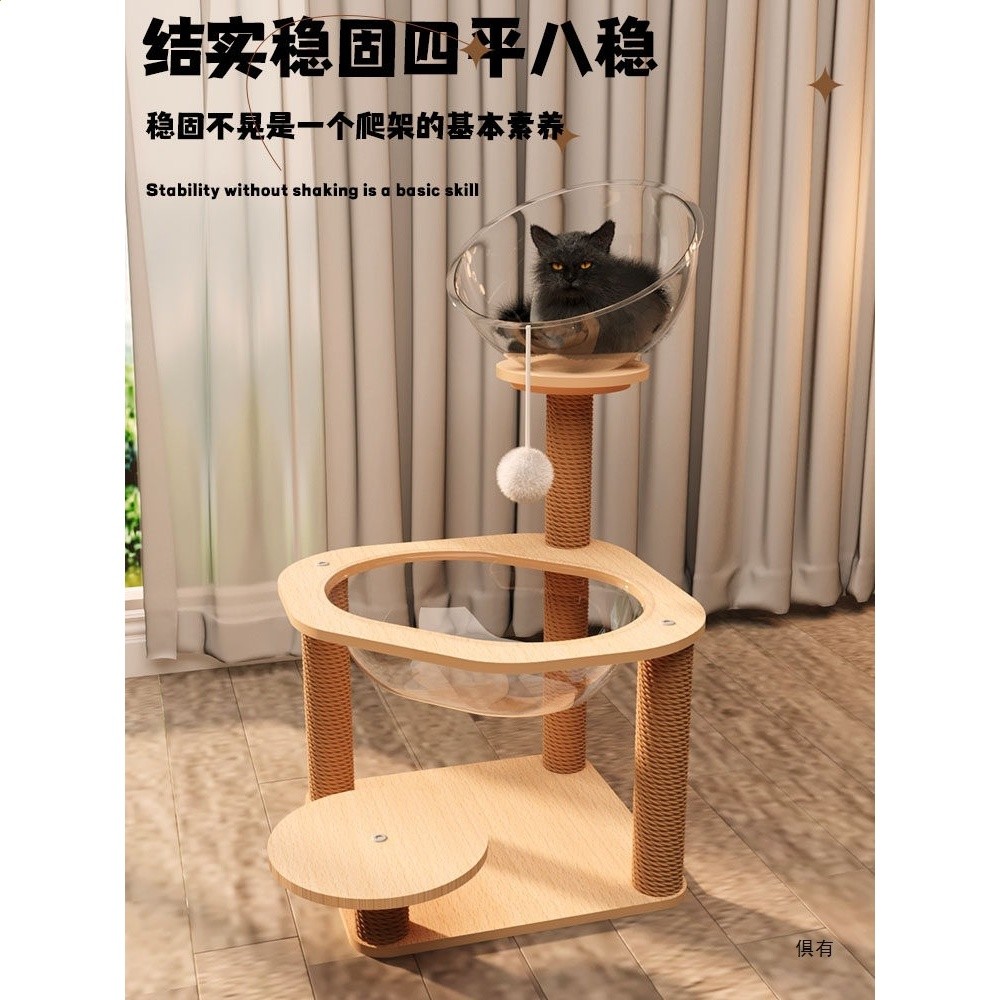 貓爬架子小型不佔地貓窩一體逗貓玩具貓爬樹立式貓抓板貓咪太空艙-細節圖3