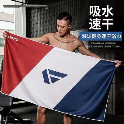 健身房大尺寸速乾運動浴巾游泳館吸水大毛巾印花沙灘巾四季通用-規格圖5