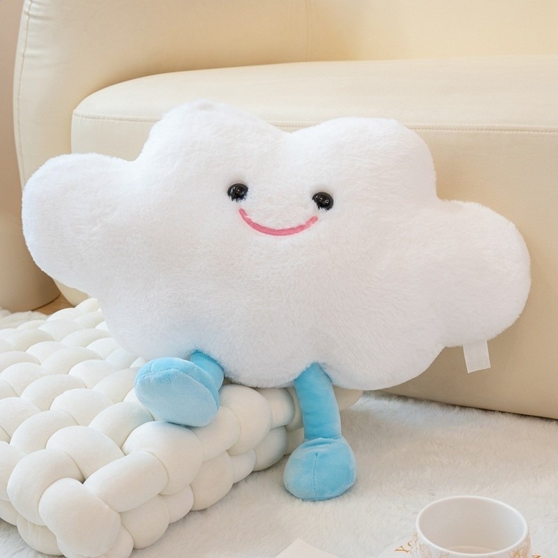 ins雲朵月亮星星抱枕靠墊臥室床上飄窗毛絨玩具安撫玩偶女生禮物-細節圖3