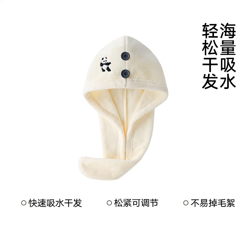 松山棉店松團兒刺繡乾髮帽升級加厚吸水毛巾擦頭髮毛巾乾髮巾浴帽-規格圖5