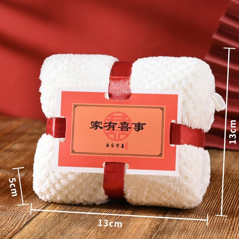 新款 方塊毛巾小熊伴手禮毛巾結婚慶寬絲帶喜鋪喜糖滿月生日回禮-細節圖2