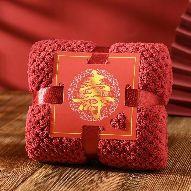 新款 方塊毛巾小熊伴手禮毛巾結婚慶寬絲帶喜鋪喜糖滿月生日回禮-規格圖5