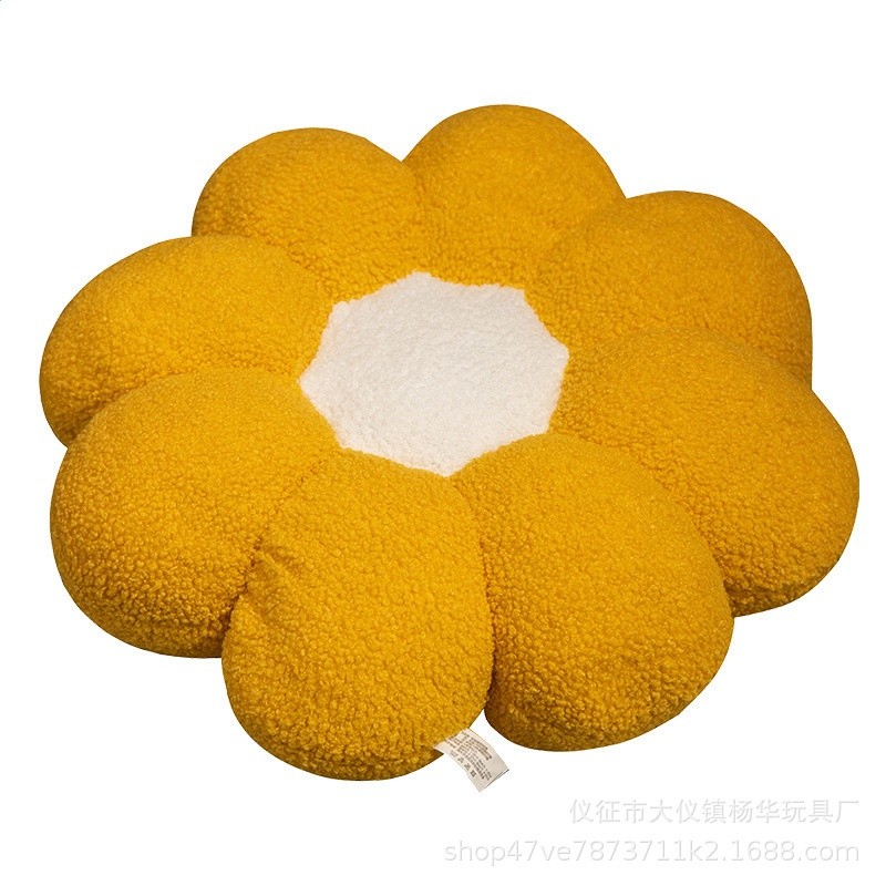 ins花朵坐墊客廳沙發辦公室椅子泰迪絨坐墊飄窗臺太陽花抱枕靠墊-細節圖5