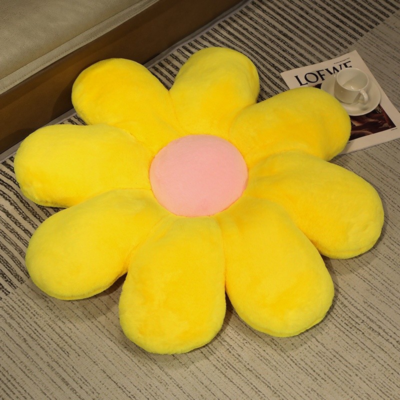 ins風小雛菊花朵抱枕網紅七色花瓣坐墊加厚座椅墊沙發靠墊飄窗墊-規格圖5
