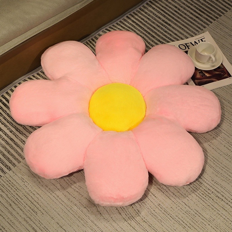 ins風小雛菊花朵抱枕網紅七色花瓣坐墊加厚座椅墊沙發靠墊飄窗墊-規格圖5