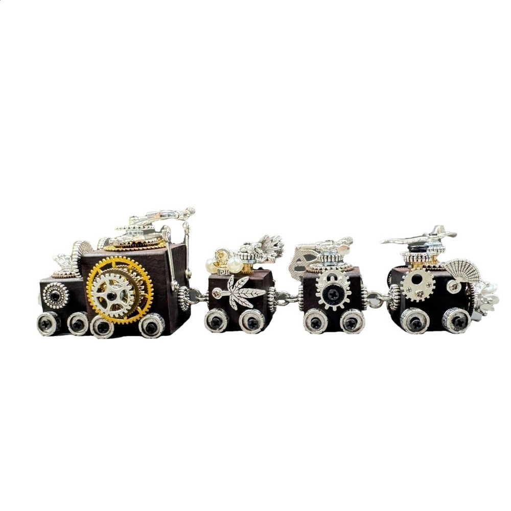 手工diy朋克機器人小火車家居擺件文創潮玩擺攤禮品桌面電視櫃-細節圖5