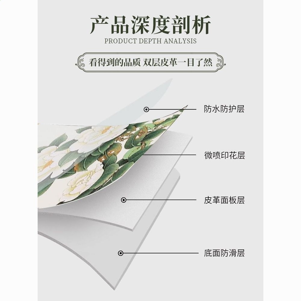 侘寂風餐墊防水防油小桌墊皮革餐桌隔熱墊飯店餐盤墊輕奢風西餐墊-細節圖5