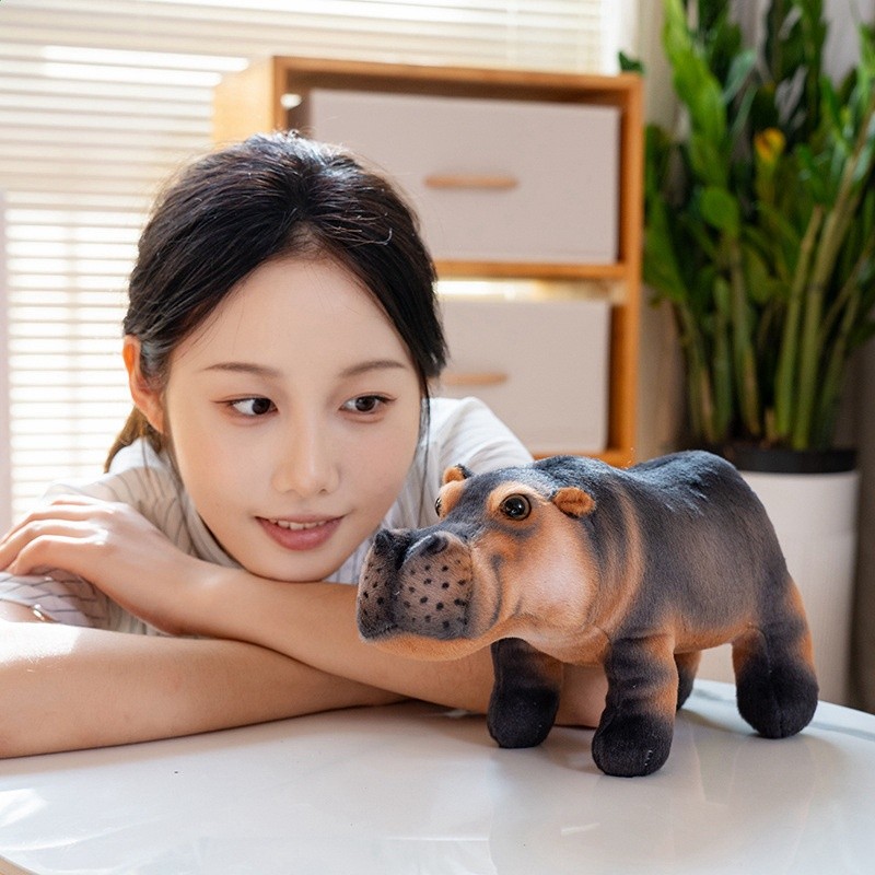 卡通模擬可愛河馬公仔毛絨玩具睡覺抱枕玩偶兒童安撫娃娃生日禮物-細節圖2