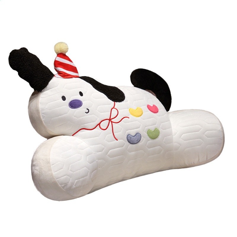 25年新款翹耳快樂小狗乳膠涼感靠墊軟包護腰靠枕大靠背沙發抱枕-細節圖5