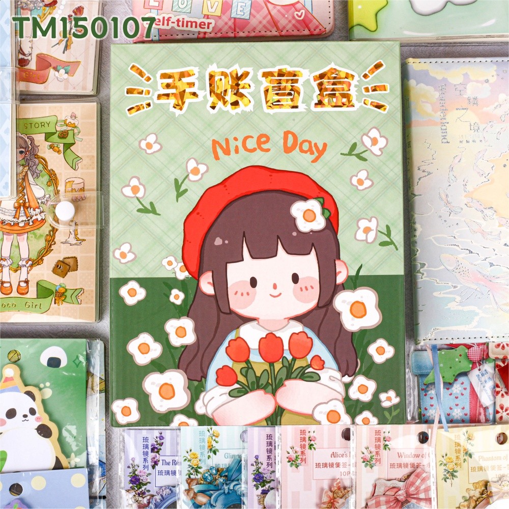 RetroStory創意盲盒diy拼貼素材紙裝飾打底膠帶便籤手賬造景貼紙-規格圖5