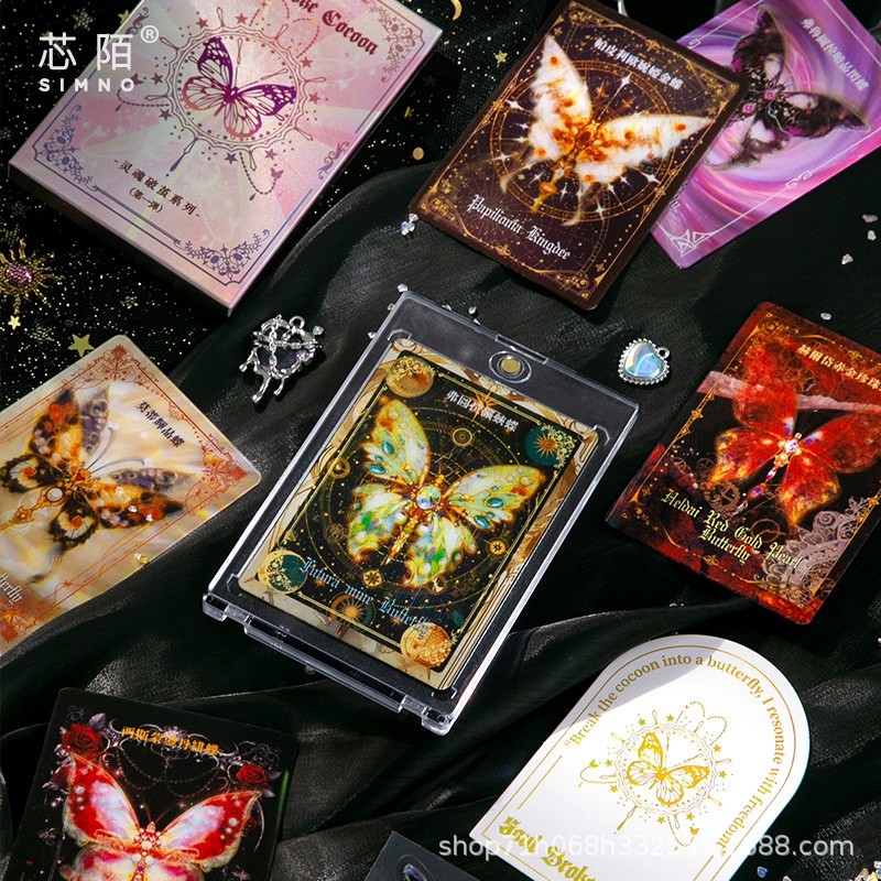 靈魂破繭系列 星夢幻蝶光柵卡兒童高顏值蝴蝶收藏卡牌盲盒抽抽樂-細節圖3