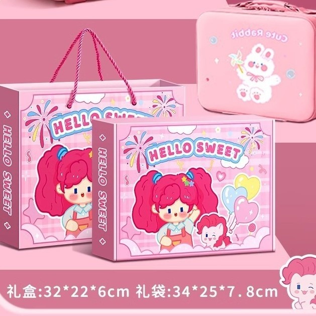 粉色系文具禮盒套裝開學大禮包女生高顏值套盒盲盒女孩生日禮物-細節圖4