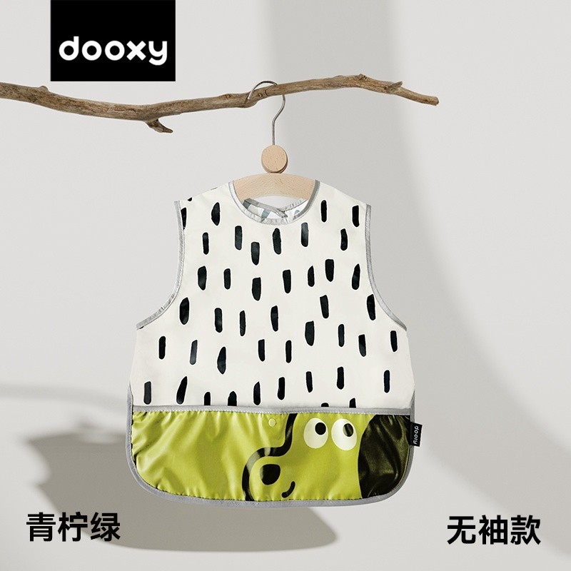 dooxy寶寶罩衣兒童男女寶寶吃飯兜輔食嬰兒畫畫衣服圍兜防水防髒-規格圖5