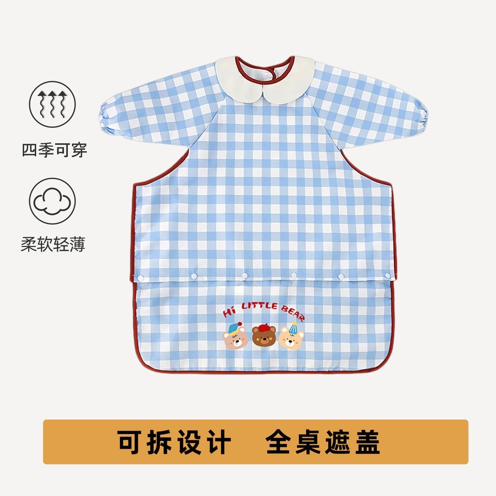 寶寶吃飯罩衣一體式餐椅兒童進食飯兜嬰兒輔食圍兜防水防髒圍裙-規格圖5