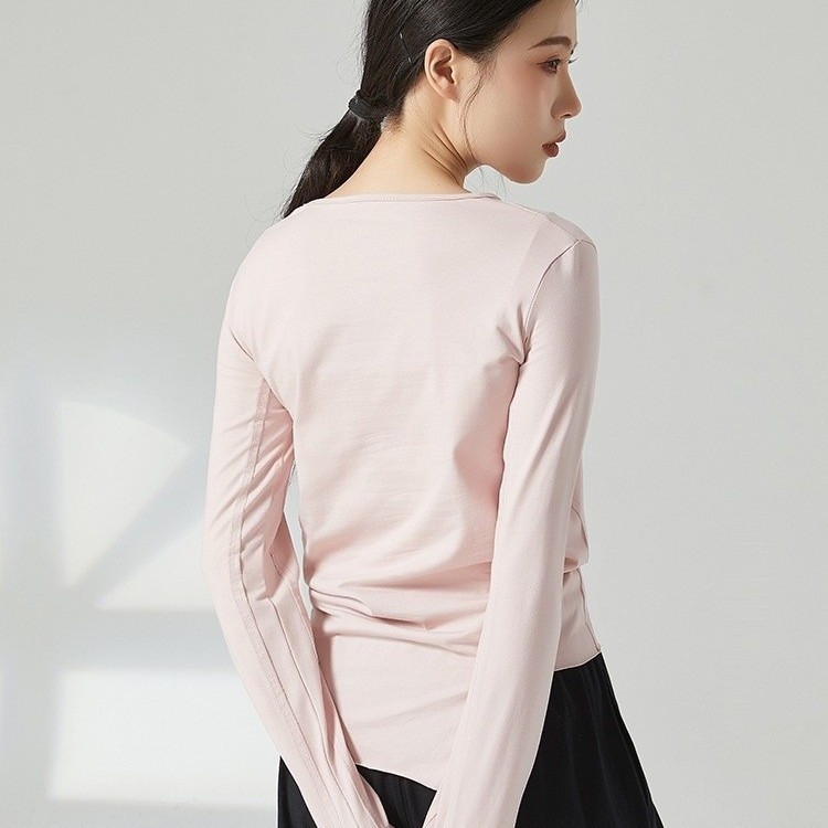 現代舞練功服舞蹈服男同款女表演服瑜伽服套指長袖緊身不規則舞服-細節圖2