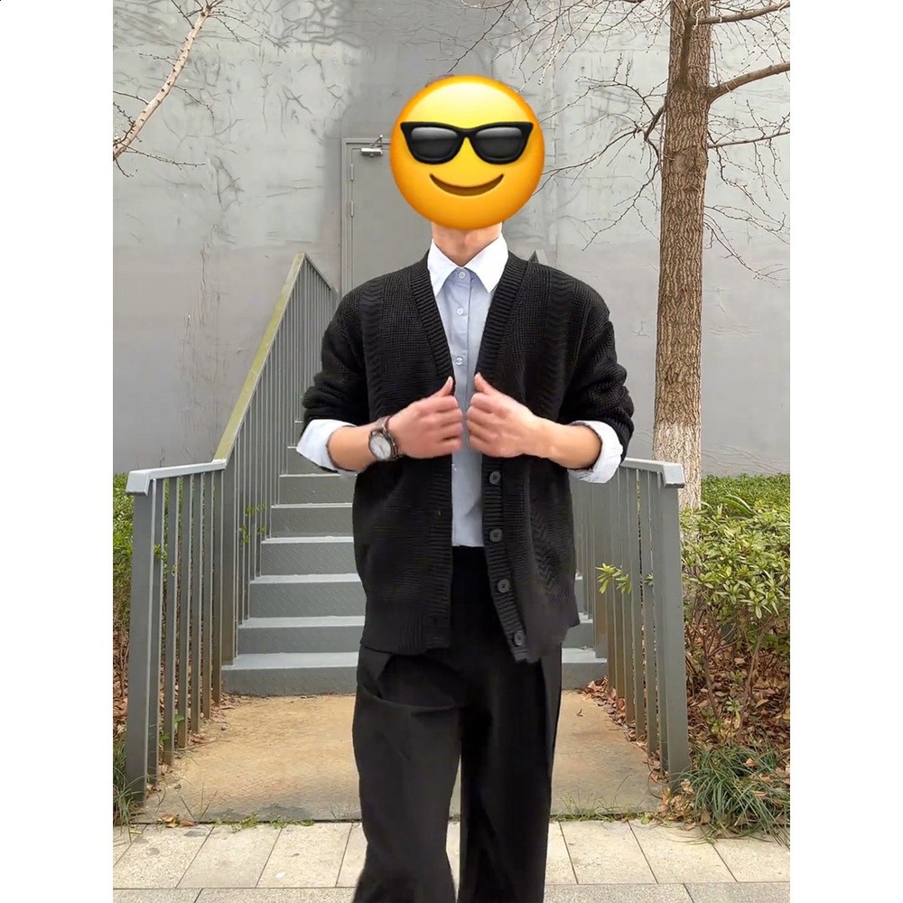 張凌赫同款黑色開衫衛衣男款人夫感何蘇葉穿搭美式重磅華夫格外套-細節圖3