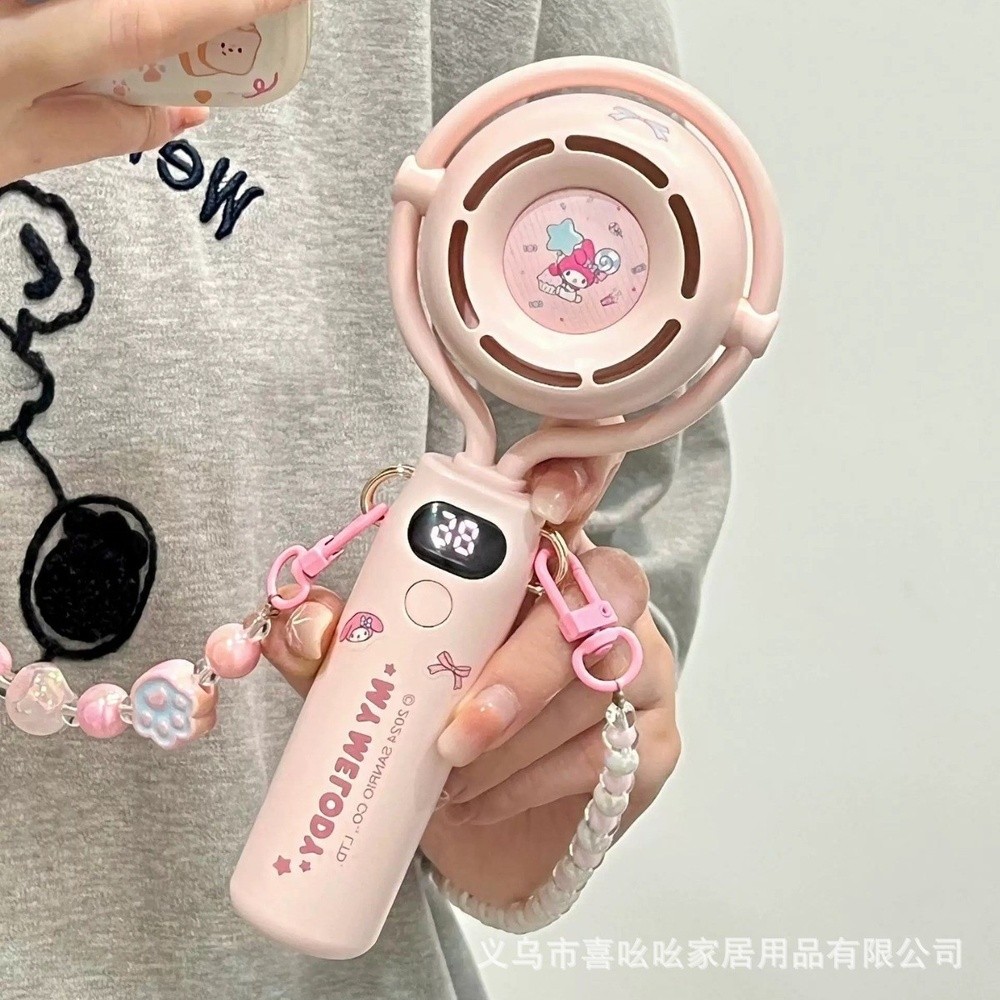 三麗鷗摺疊手持小型風扇行動式兒童隨身迷你充電靜音製冷超長續航-細節圖2