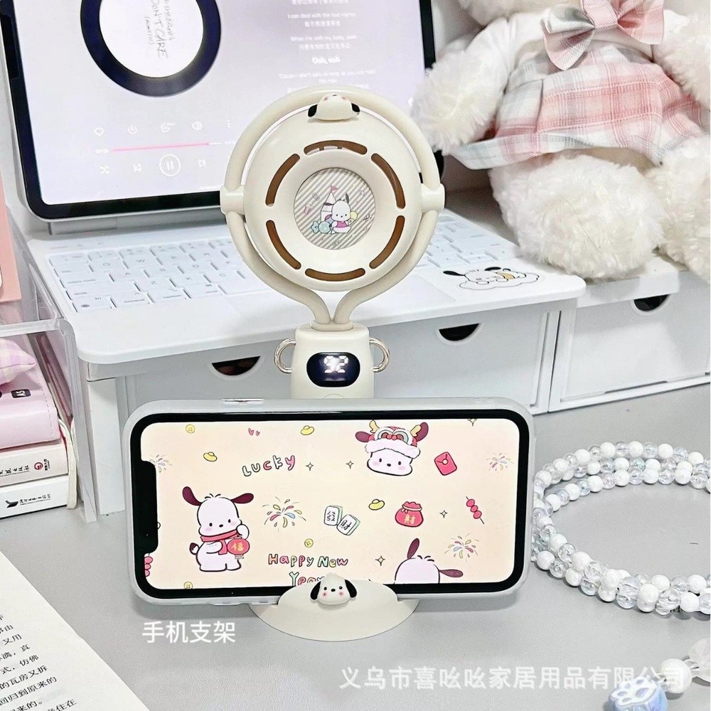 三麗鷗摺疊手持小型風扇行動式兒童隨身迷你充電靜音製冷超長續航-細節圖4