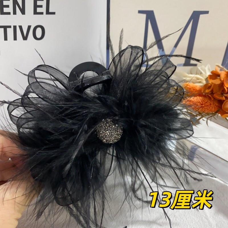原版定製13cm銀鑽羽毛抓夾升級款