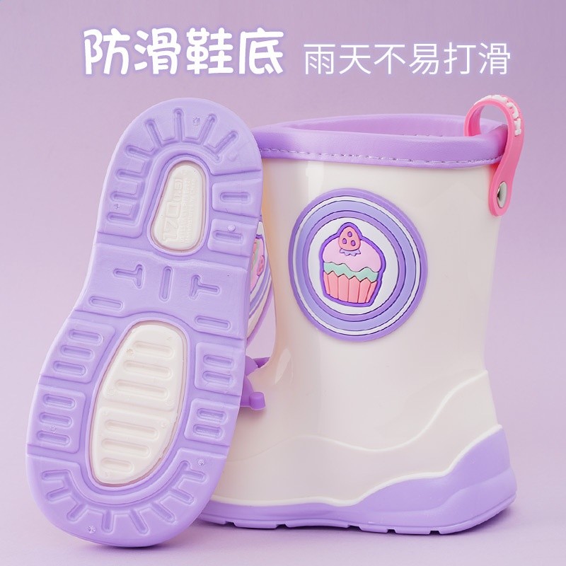 三麗鷗兒童雨鞋女童庫洛米寶寶雨靴小學生防水鞋女孩膠鞋防滑軟底-細節圖4