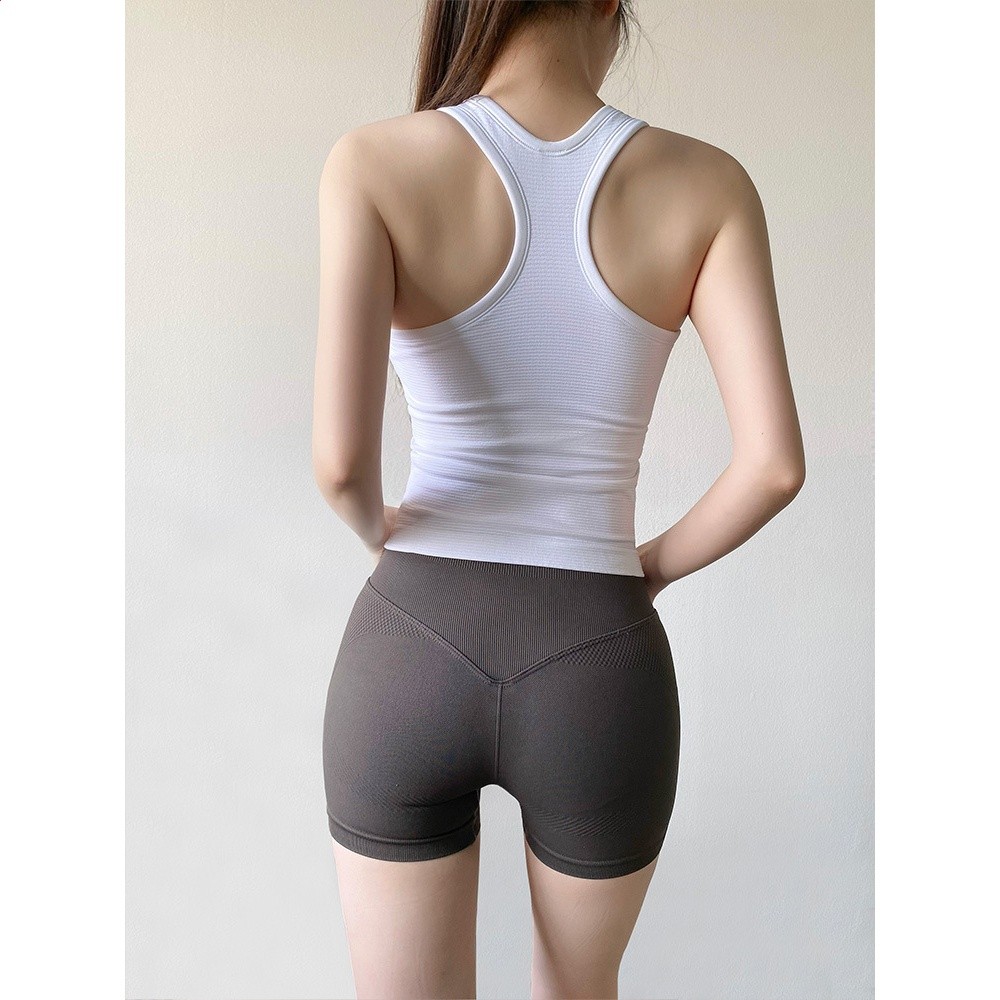 大牌同款工字運動背心女帶胸墊防震跑步訓練外穿瑜伽服健身服上衣-細節圖3