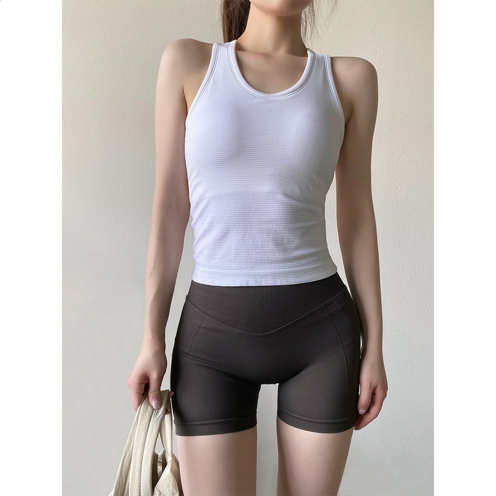 大牌同款工字運動背心女帶胸墊防震跑步訓練外穿瑜伽服健身服上衣-細節圖4