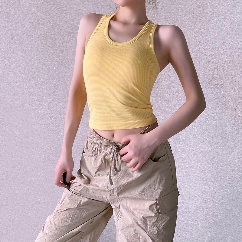 大牌同款工字運動背心女帶胸墊防震跑步訓練外穿瑜伽服健身服上衣-規格圖5