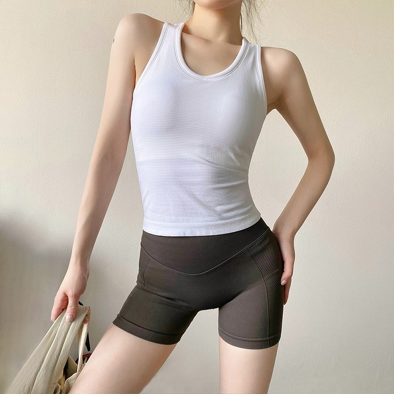 大牌同款工字運動背心女帶胸墊防震跑步訓練外穿瑜伽服健身服上衣-規格圖5