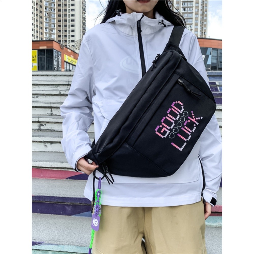 工裝胸包男街頭潮流休閒斜挎包女多功能單肩包運動腰包王一博同款-細節圖3