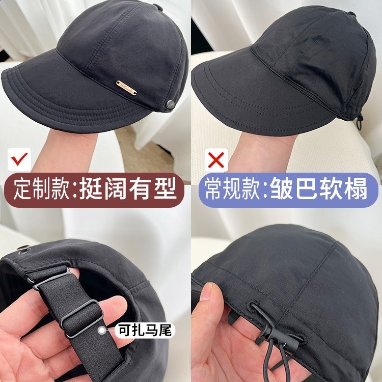 日本進口趙露思同款遮陽防曬帽女款漁夫帽大頭圍帽子夏季鴨舌帽-細節圖4