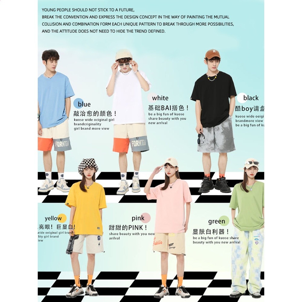 張凌赫同款衣服短袖T恤男美式高街寬鬆2024新款明星情侶夏季體恤-細節圖5