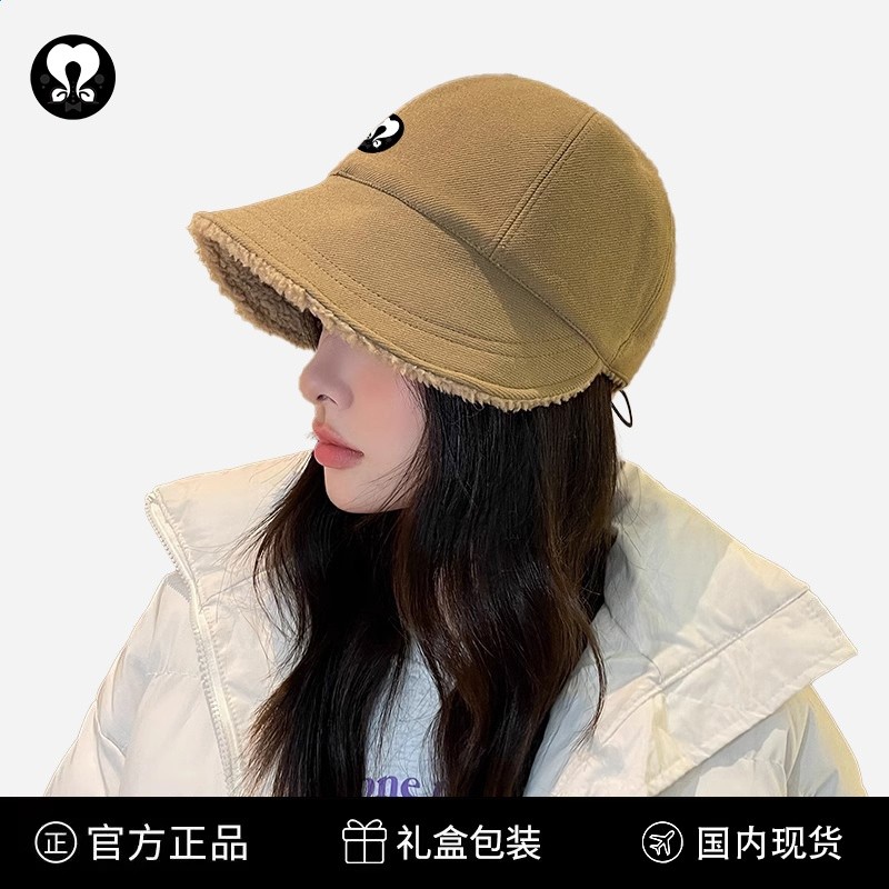 LULU SQUIRREL趙露思同款大頭圍加絨漁夫帽女秋冬保暖羊毛鴨舌帽-細節圖4