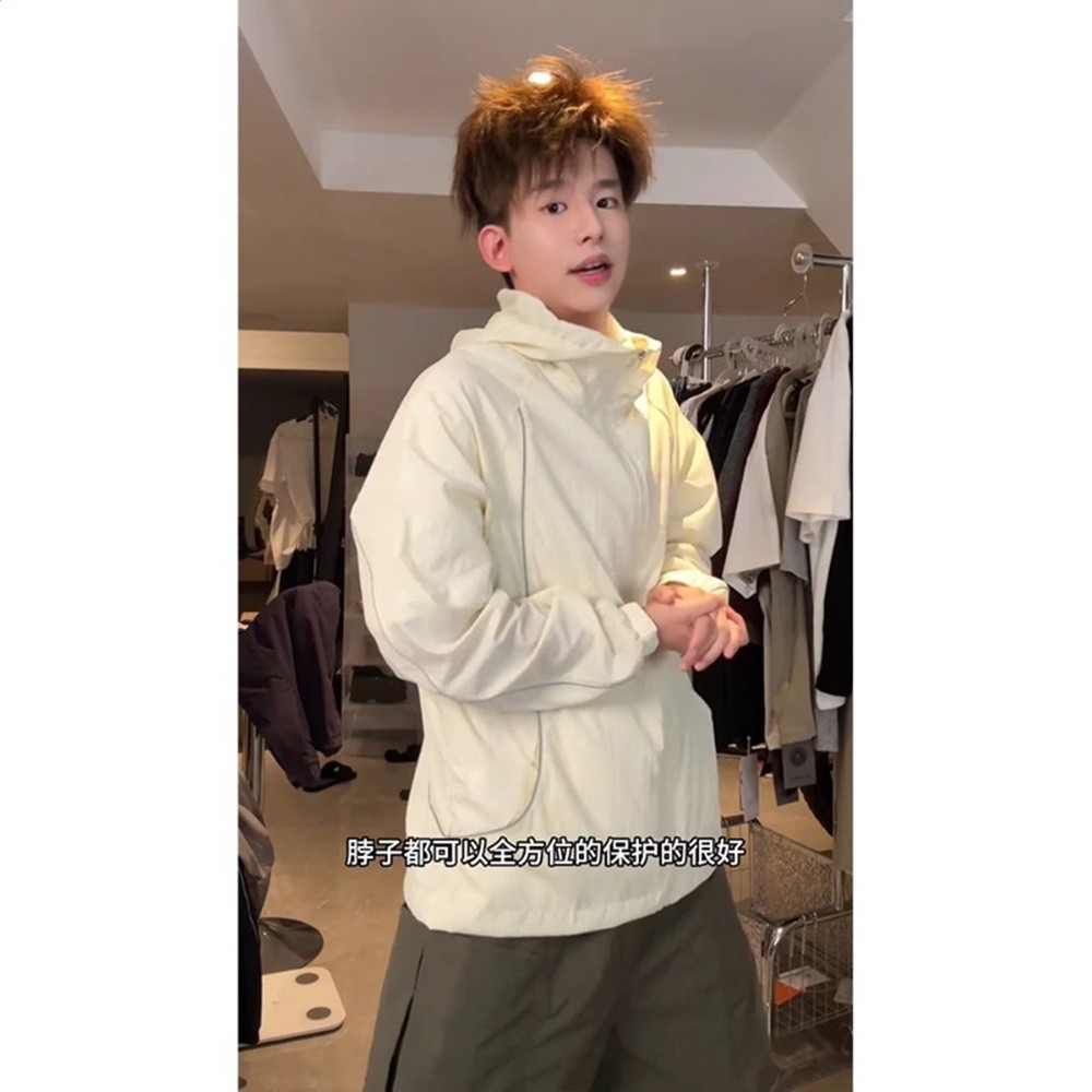 王一博同款連帽防曬衣男夏季薄款冰絲速乾防曬服戶外運動騎行服-細節圖3