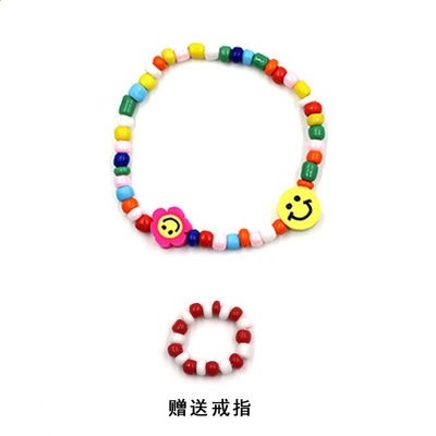 趙露思同款彩色串珠手鍊ins女夏2023年新款糖果琉璃小花珍珠手飾-規格圖5
