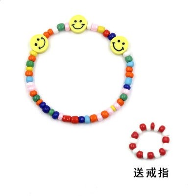 趙露思同款彩色串珠手鍊ins女夏2023年新款糖果琉璃小花珍珠手飾-規格圖5