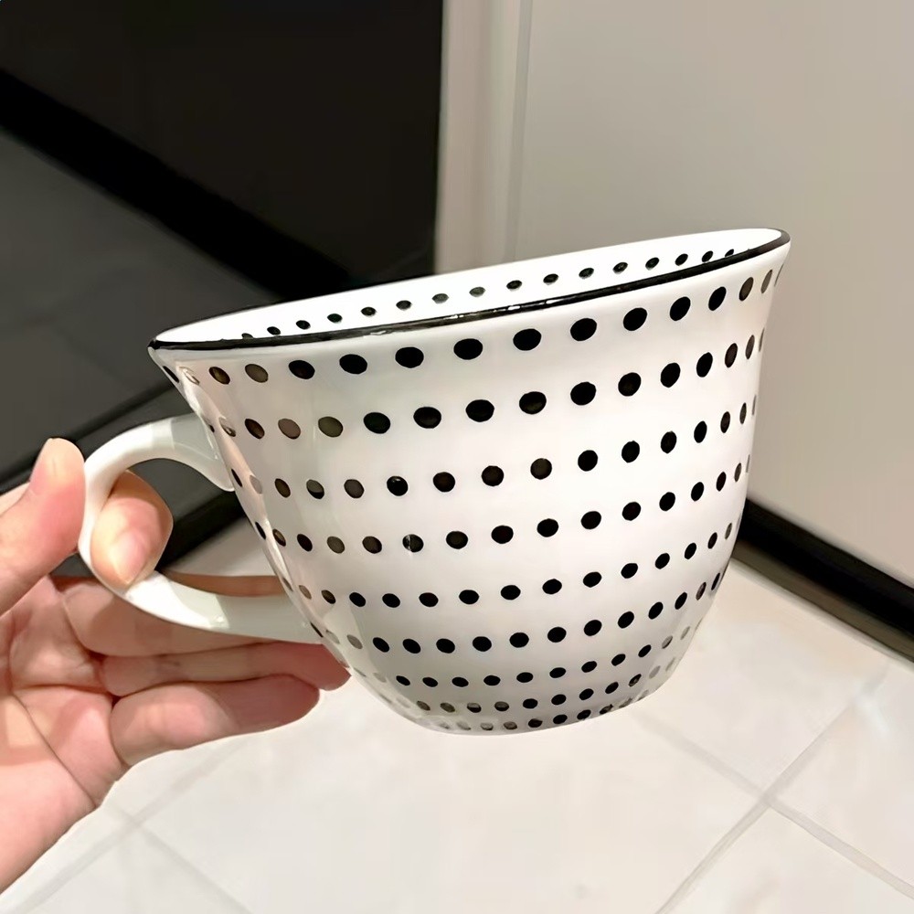 趙露思同款陶瓷馬克杯高階感輕奢釉下彩咖啡杯帶勺情侶早餐牛奶杯-細節圖3