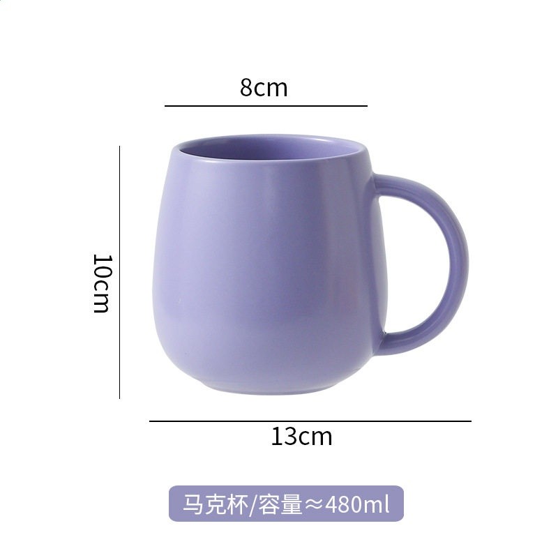 趙露思同款陶瓷馬克杯高階感輕奢釉下彩咖啡杯帶勺情侶早餐牛奶杯-規格圖5
