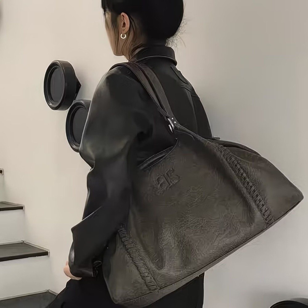 韓國as流浪包博主同款24FW皮面mini機車單肩腋下包大容量手提包-規格圖5
