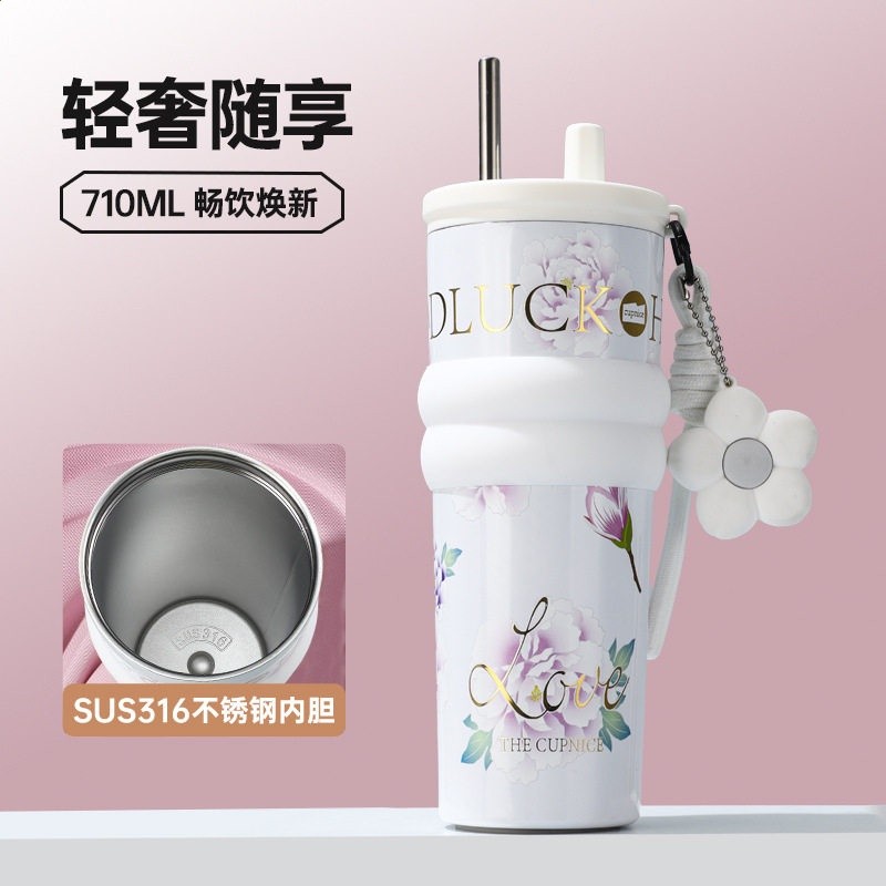 趙露思同款吸管保溫杯子男女學生高顏值隨行便攜手提可愛少女保冷-規格圖5