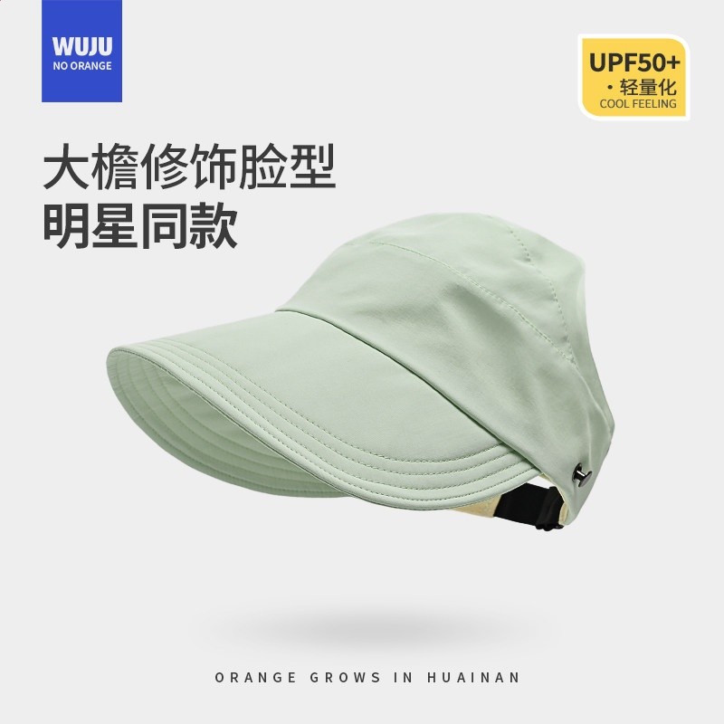 趙露思同款可扎高馬尾防曬帽遮陽空頂大頭圍鴨舌漁夫帽秋防紫外線-規格圖5