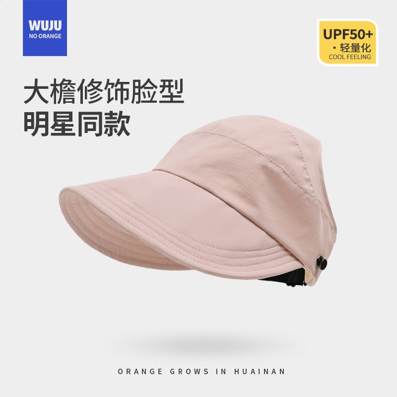 趙露思同款可扎高馬尾防曬帽遮陽空頂大頭圍鴨舌漁夫帽秋防紫外線-規格圖5