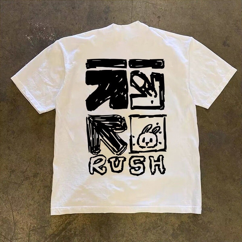 海外訂單尾貨~撤回外貿美式純棉短袖t恤男女同款夏季圓領ins上衣-規格圖5