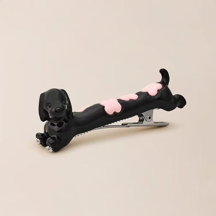 黑色臘腸狗髮夾