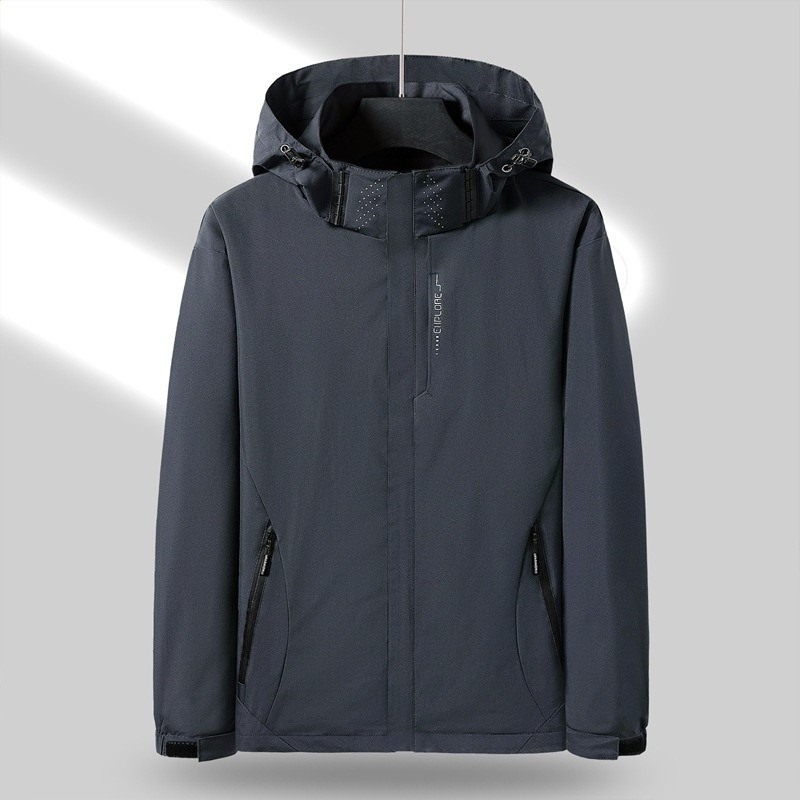 春秋外套衝鋒衣男女同款情侶戶外登山服單層防水夾克團體服寬鬆型-規格圖5