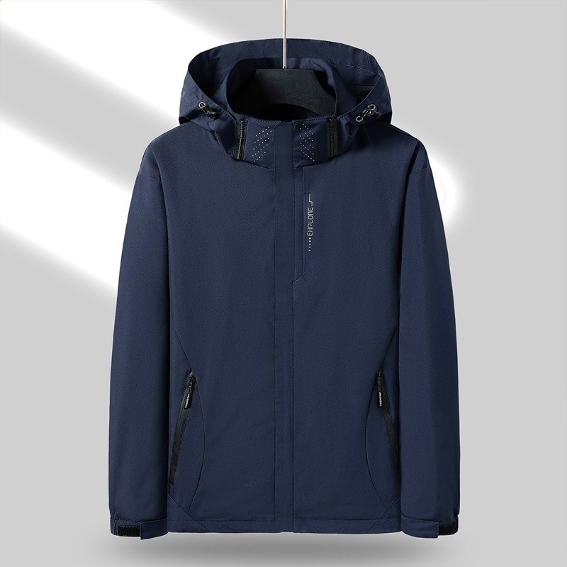 春秋外套衝鋒衣男女同款情侶戶外登山服單層防水夾克團體服寬鬆型-規格圖5