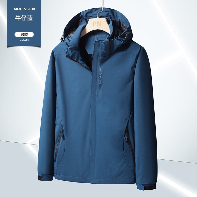 春秋外套衝鋒衣男女同款情侶戶外登山服單層防水夾克團體服寬鬆型-規格圖5