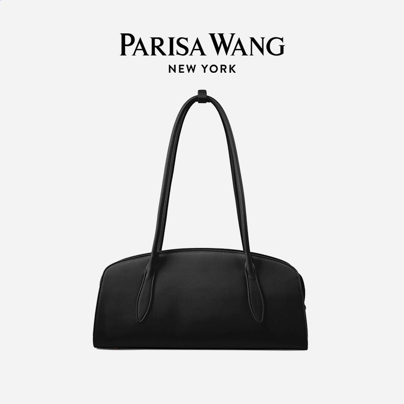 Parisa Wang2026秋冬新款牛皮法棍包臘腸包明星同款嘉柏麗系列包-規格圖5