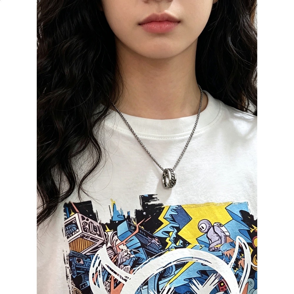 dukato新品戒指項鍊ins男冷淡風王一博同款鈦鋼龍骨鏈情侶百搭女-細節圖2