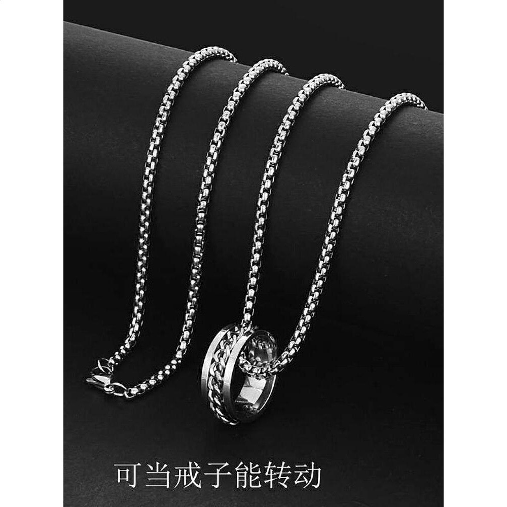dukato新品戒指項鍊ins男冷淡風王一博同款鈦鋼龍骨鏈情侶百搭女-細節圖4